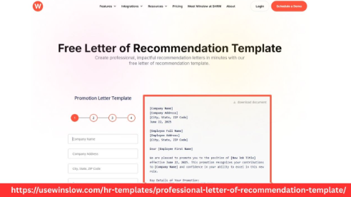 Professional Letter of Recommendation Template for HR Teams