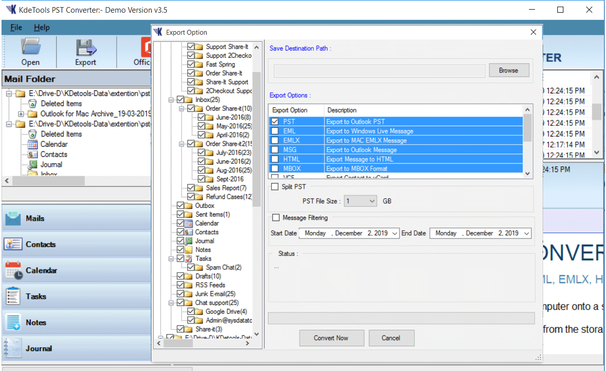 Migrating PST files in Outlook