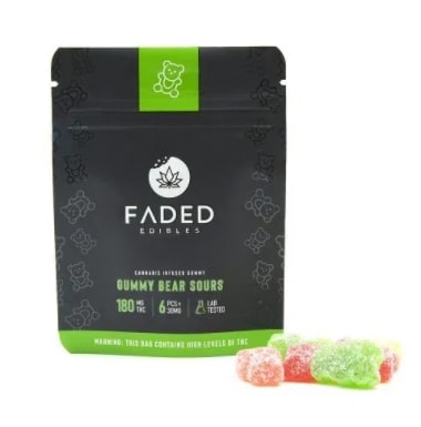 FADED Gummy Bear Sours – 180mg