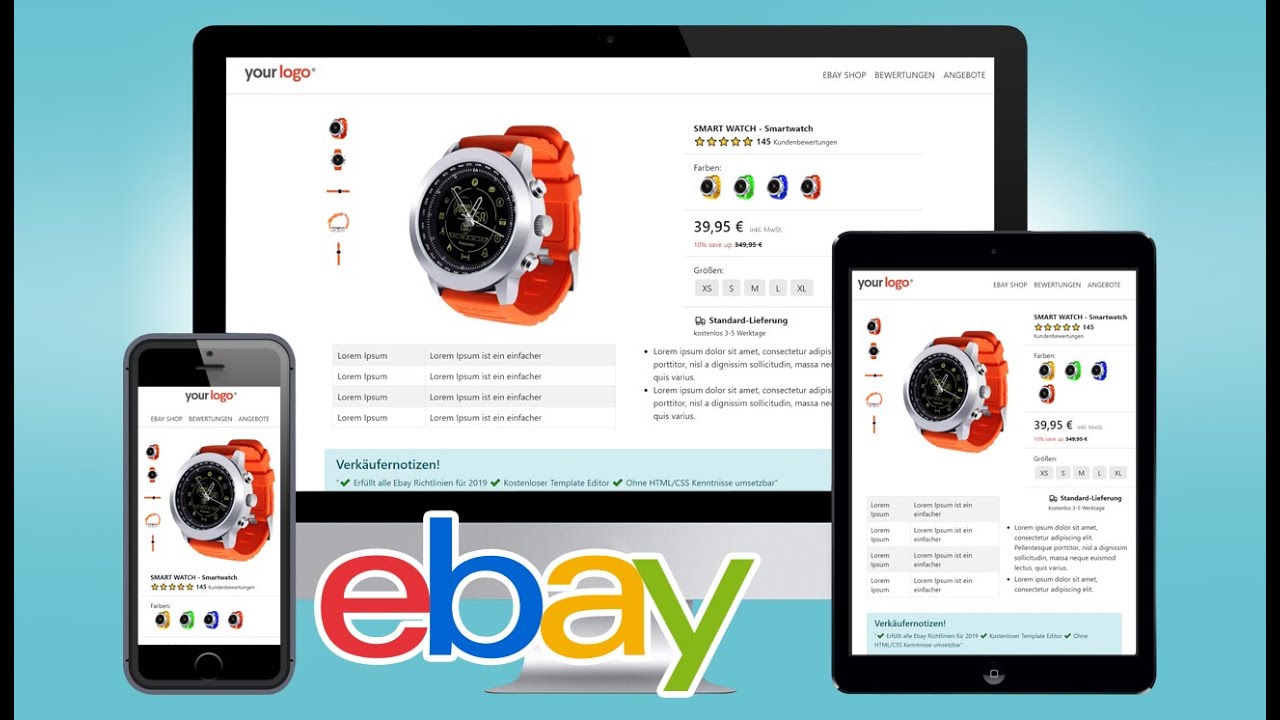 eBay template to build this professional mobile-friendly customizable