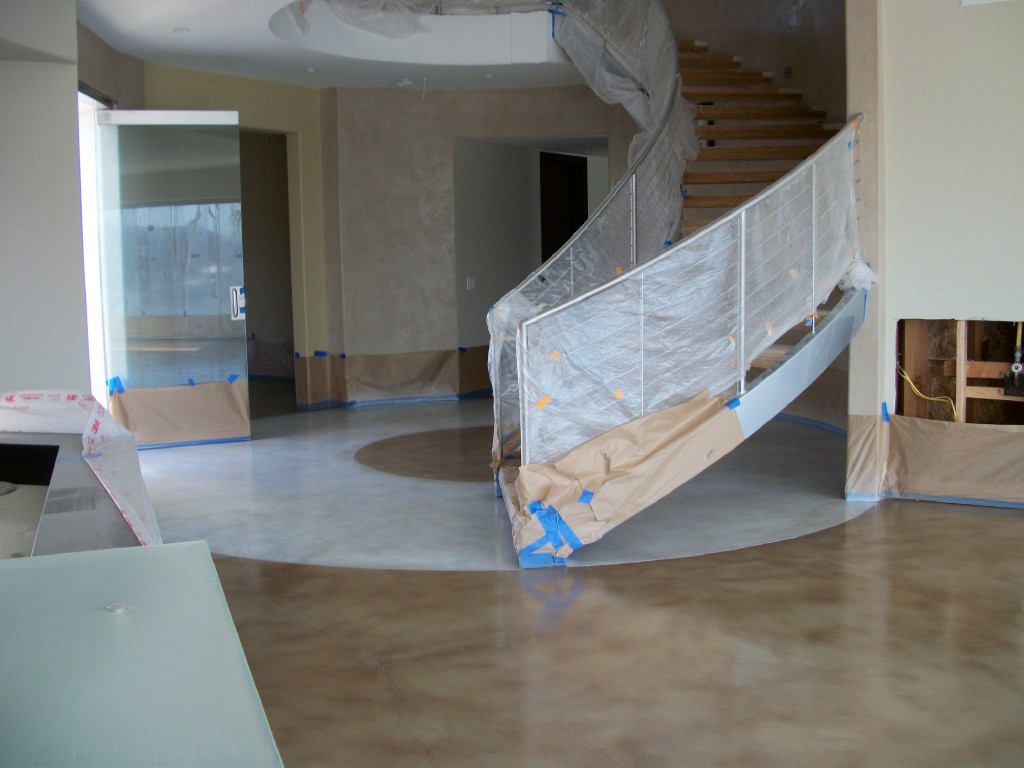 Stained Concrete: Perfect Durable Basement Flooring Solution 