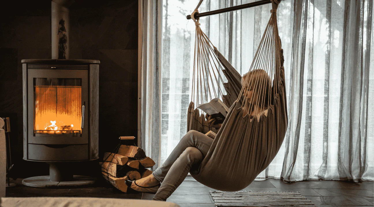 Enjoy the Rainy Season Setting on Hammock Chair in the Balcony