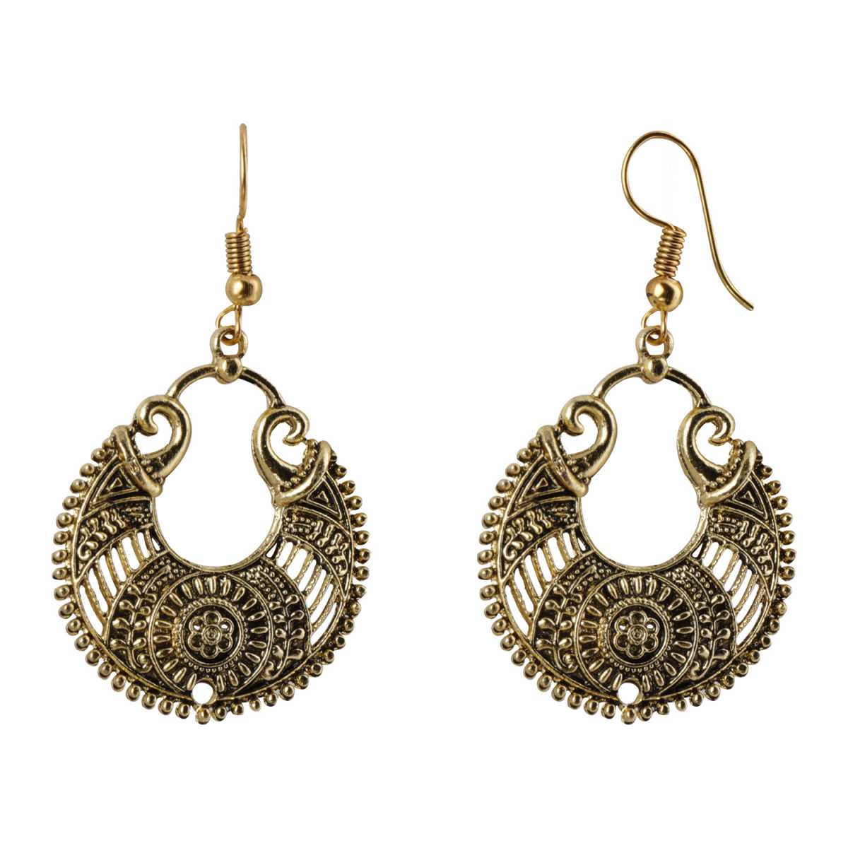 Buy oxidized gold earrings from SilverShine