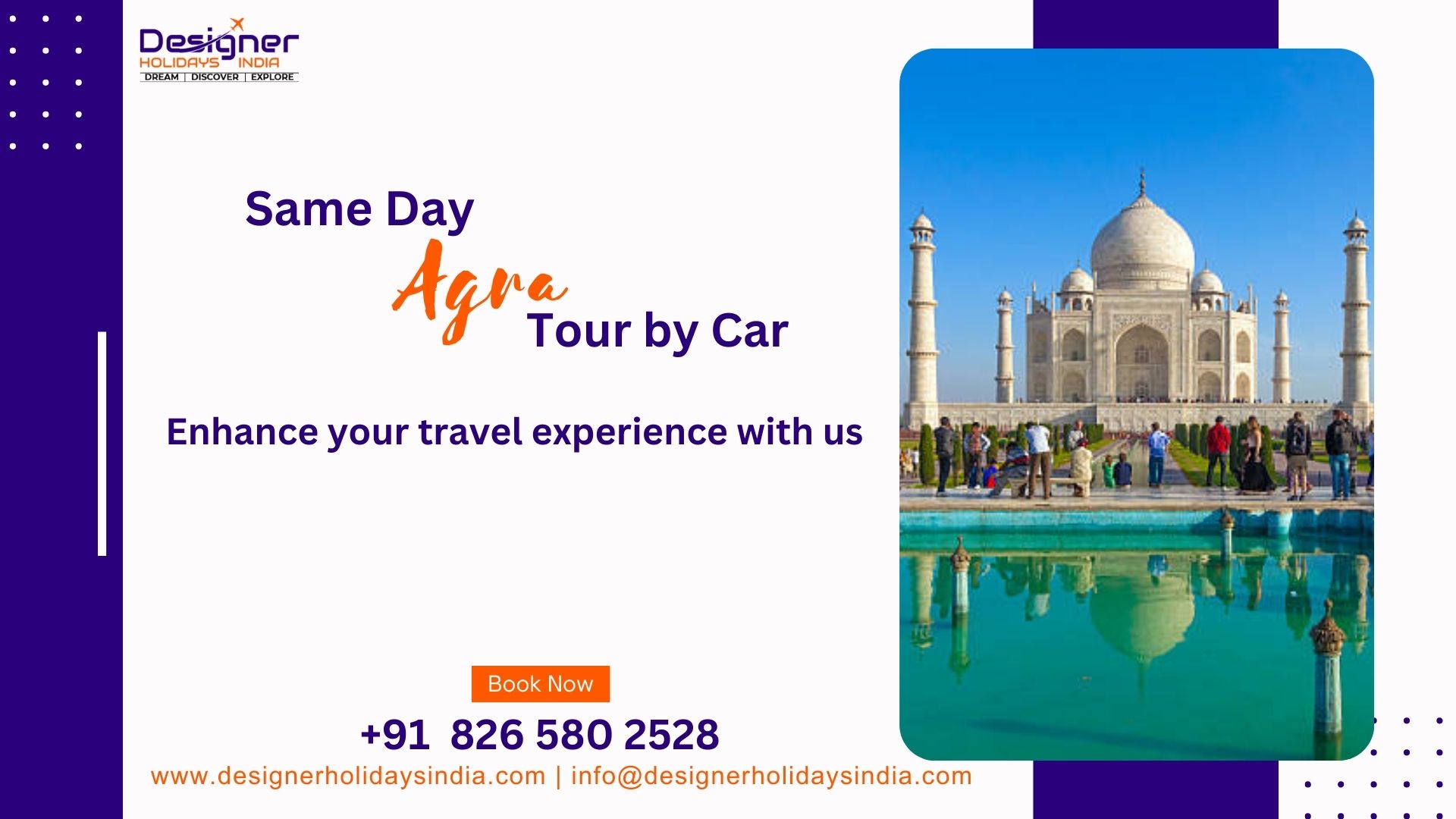 Enhance your travel experience with the Same Day Agra Tour by car
