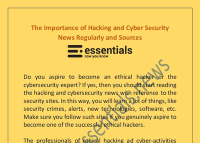 The Importance of Hacking and Cyber Security News Regularly and Sources