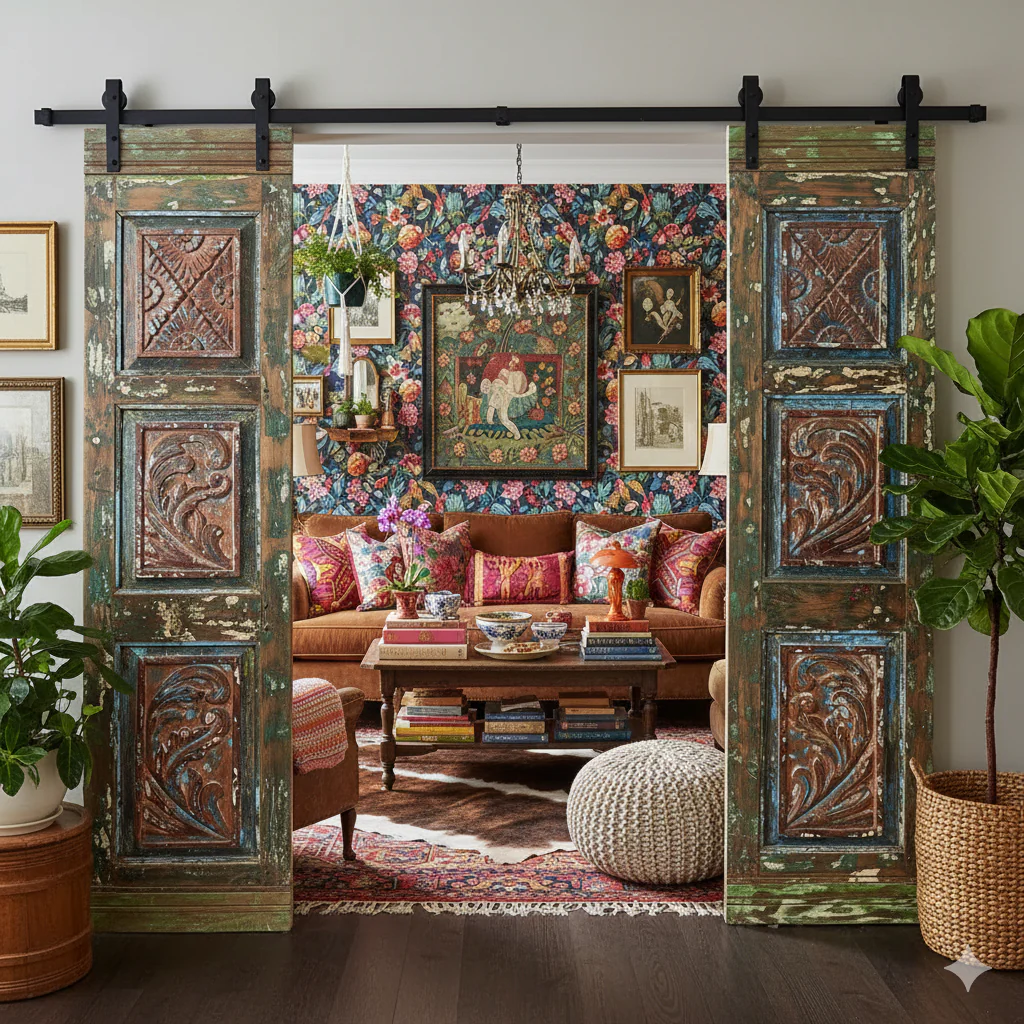 Elevate Your Farmhouse Design with Antique Carved Wood Doors