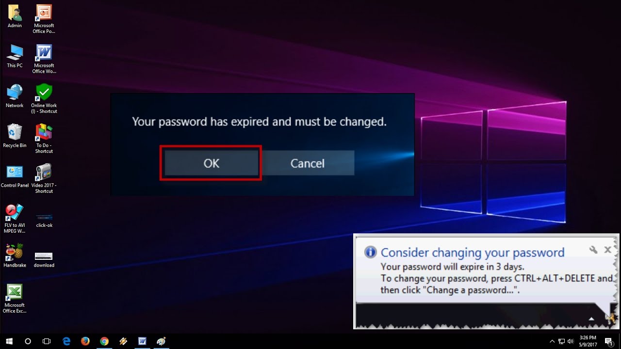 How to Turn on or off Password Expiration Notification