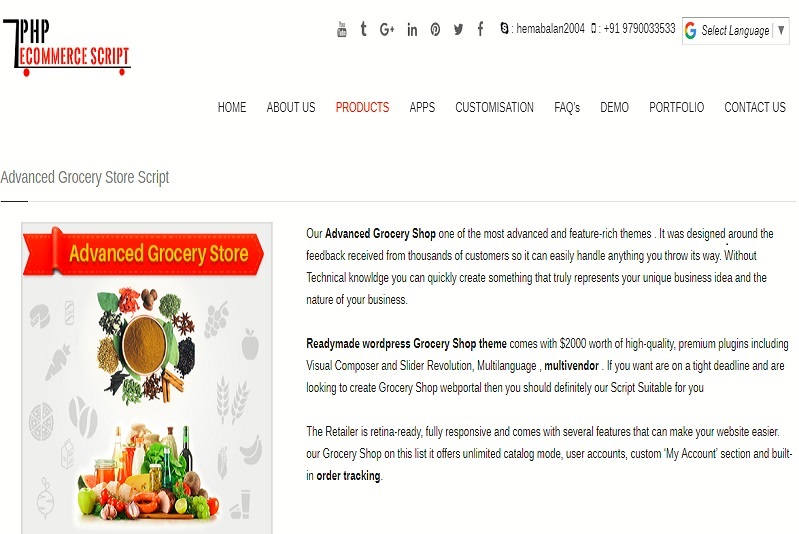 PHP grocery delivery script | Grocery store ecommerce solution