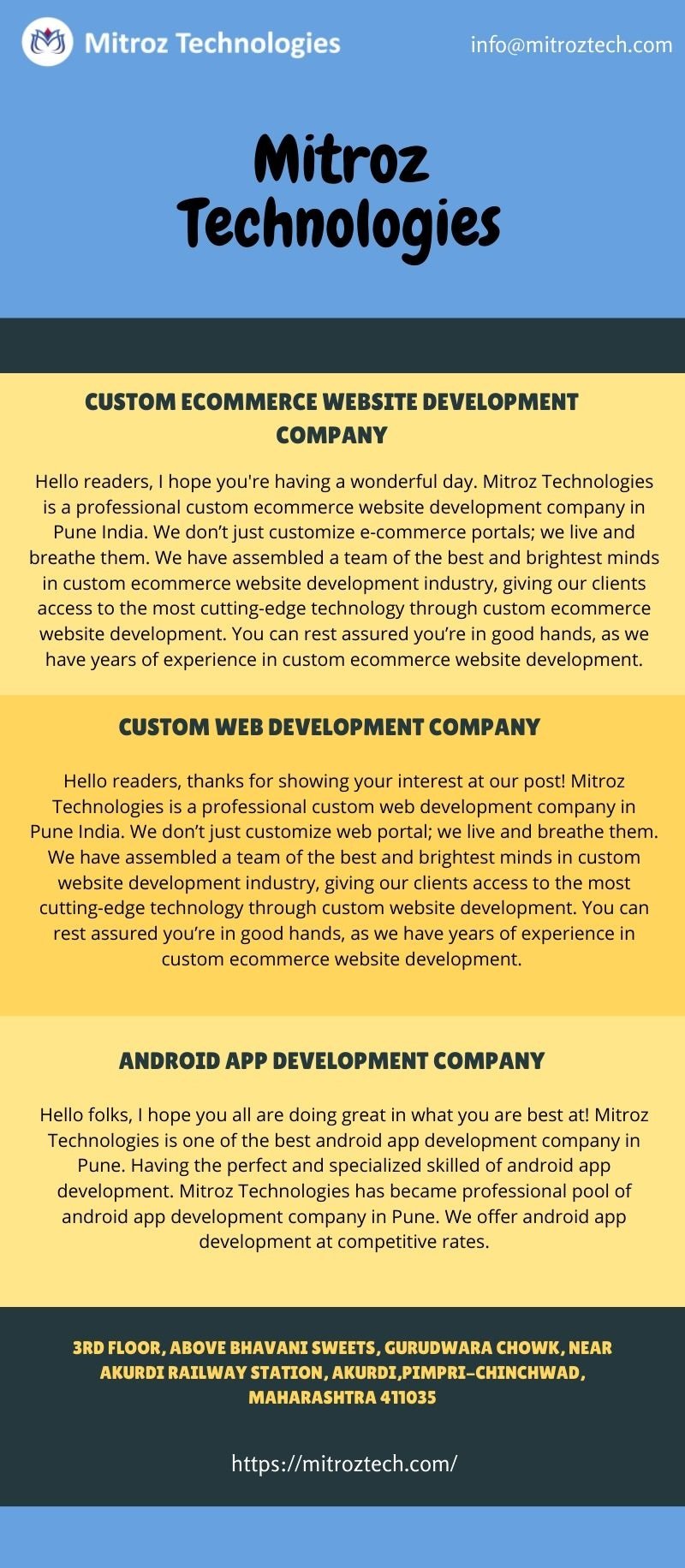 custom web development company in pune india